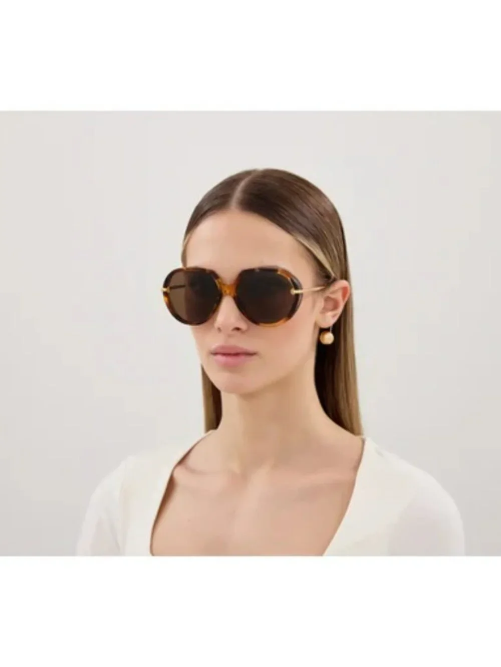 Bottega Veneta Women’s Sunglasses Havana Gold Square Oversized Frames BV1436S